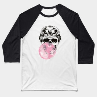 Aviator sugar skull / Bubble Gum Baseball T-Shirt